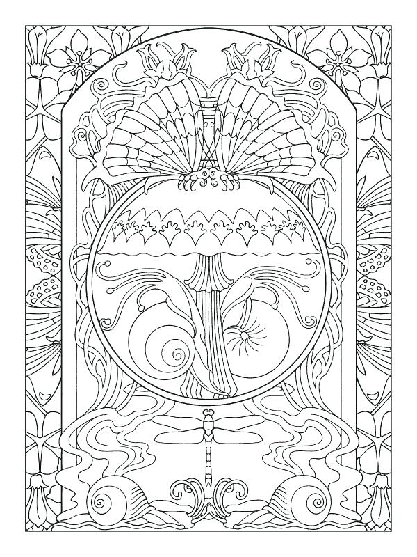 600x800 Art Nouveau Coloring Book Modern Art Nouveau Coloring Book