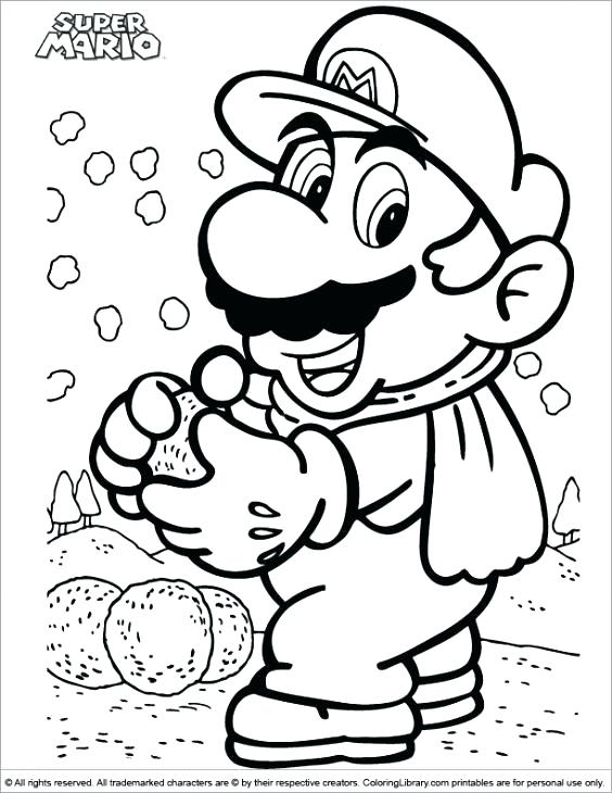 564x730 Mario Bros Printable Coloring Pages Free Super Making Snow Balls