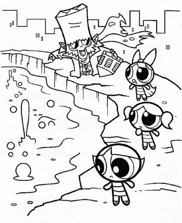 600x734 Mojo Jojo And The Powerpuff Girls Coloring Page Color Luna