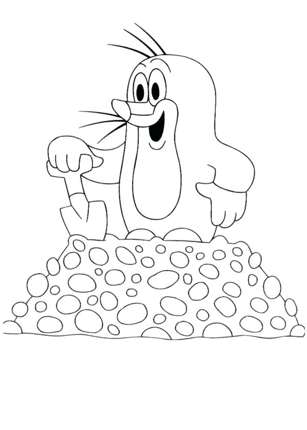 600x840 Mole Coloring Page Mole Dig With Shovel Coloring Pages Batch Mole