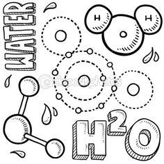 236x236 Water Molecule Coloring Sheet