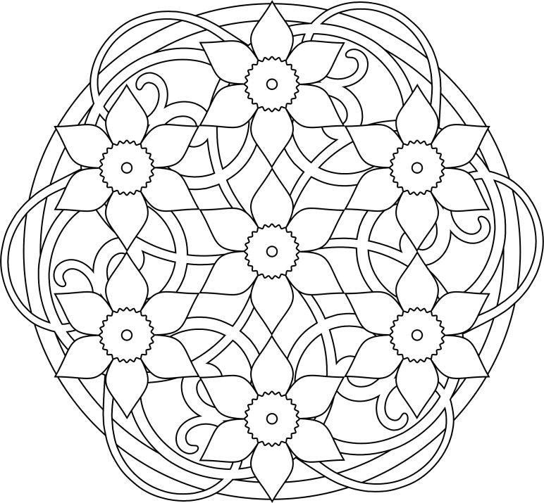772x715 A Colorier Mandalas En Blanco Y Negro Mandala