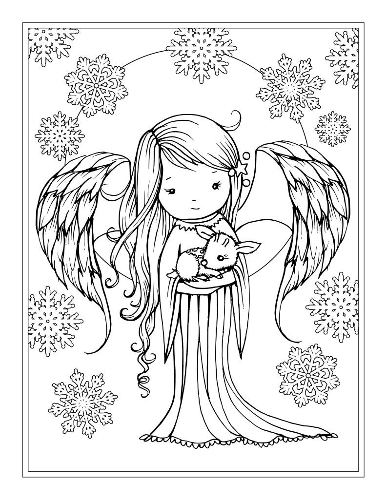 791x1024 Awesome Angel Coloring Page By Molly Harrison Fantasy Art Pic