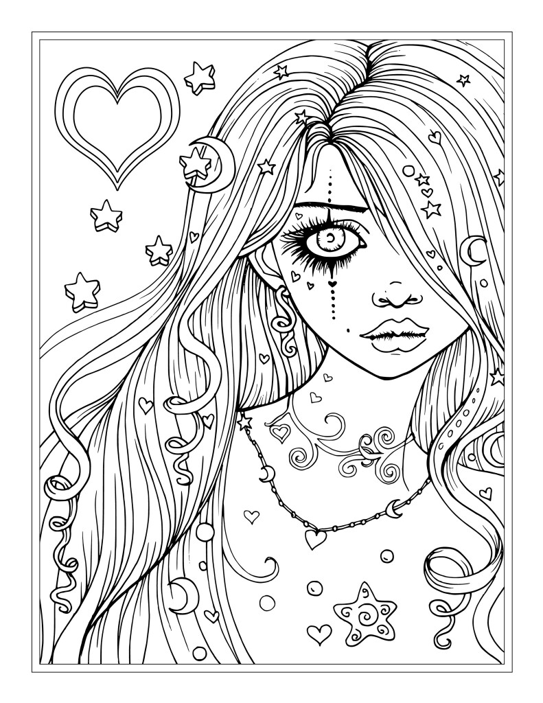 791x1024 Female Coloring Pages Worry Free Fantasy Girl Page By Molly