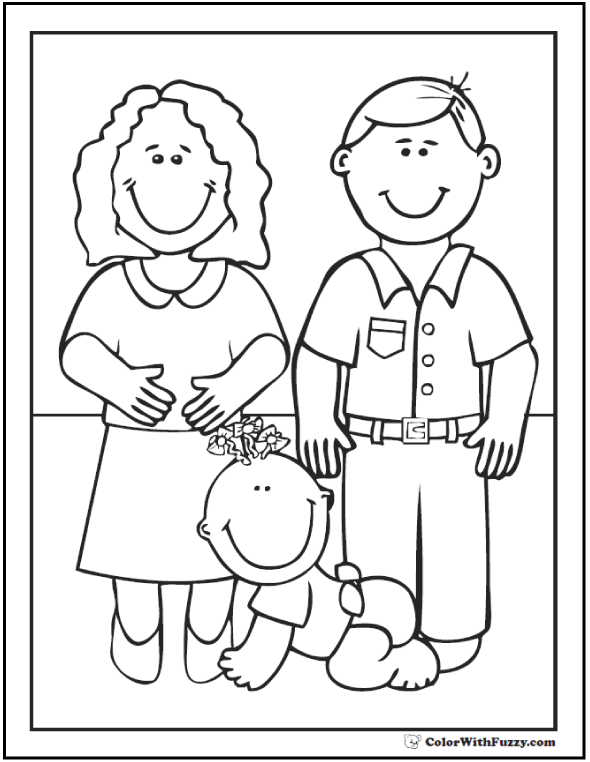 Mom And Baby Coloring Pages