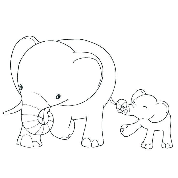 736x736 Baby Color Pages Cute Elephant Coloring Pages Mother And Baby Baby