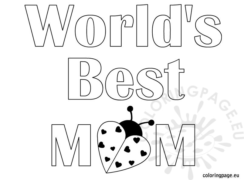 804x595 World's Best Mom Coloring Page