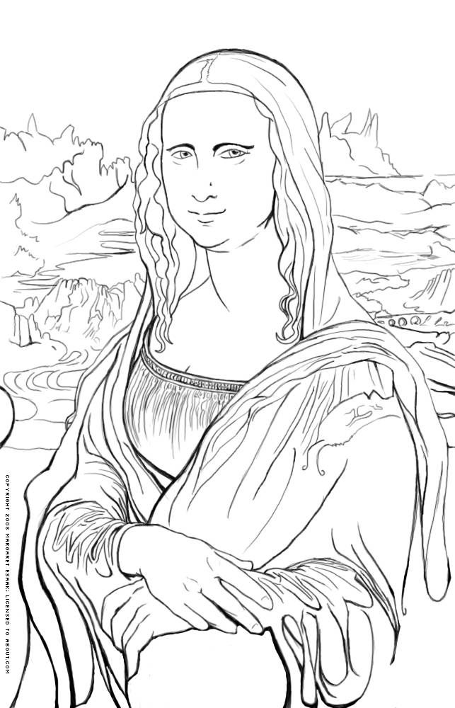 643x1000 Free Art History Coloring Pages Mona Lisa, Lisa And Printing