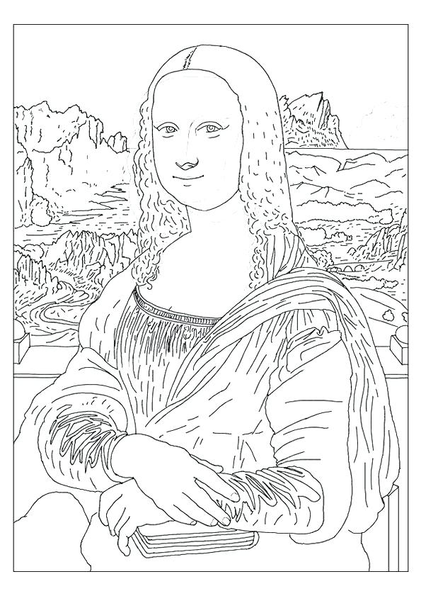 595x841 Inspirational Mona Lisa Coloring Page For Best Of Mystery History