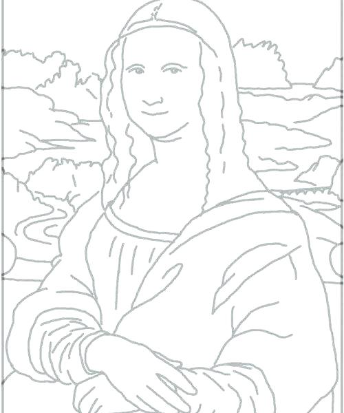 500x600 Mona Lisa Coloring Page Coloring Page Coloring Page Basic