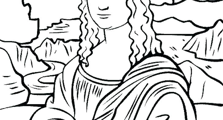 728x393 Mona Lisa Coloring Page Coloring Page The Most Awesome And Also