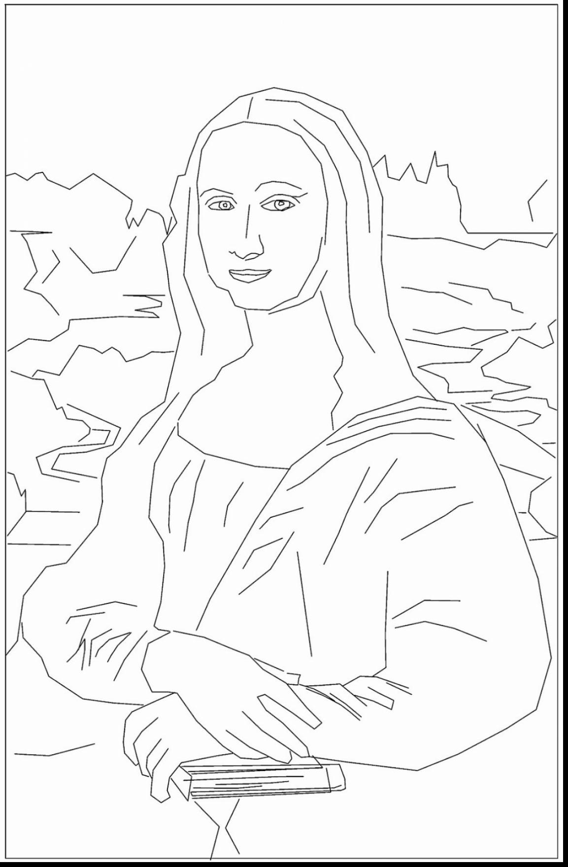 1153x1760 Mona Lisa Coloring Page La Gioconda Leonardo Da Vinci