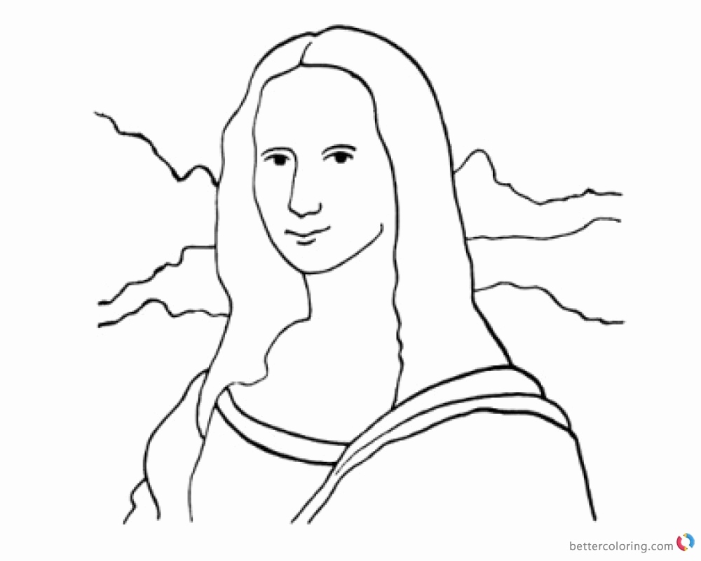1000x800 Mona Lisa Coloring Page New Leonardo Da Vinci Coloring Pages