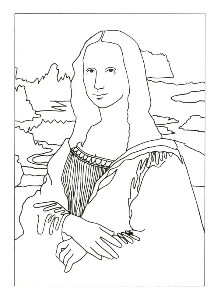 736x985 Mona Lisa Coloring Page Pdf Mona Lisa Coloring Page Coloring Pages