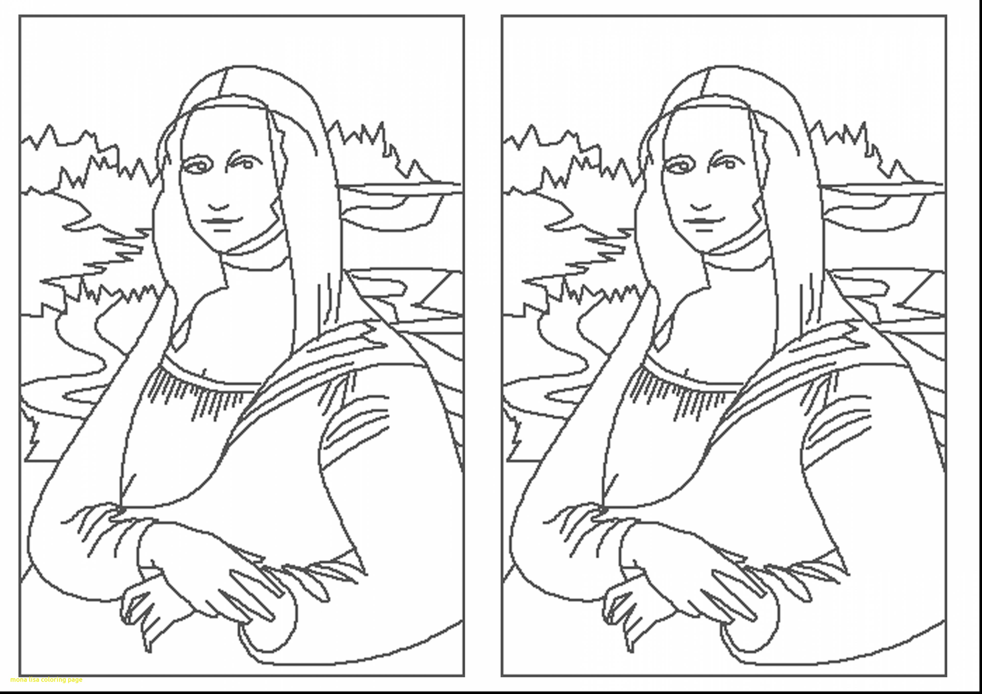 3858x2728 Mona Lisa Coloring Page With Excellent Mona Lisa Outline Drawings