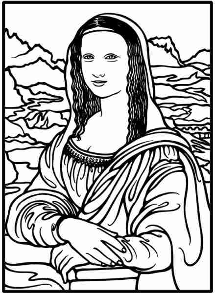 439x600 Amazing Mona Lisa Coloring Page 51 In Download Pages