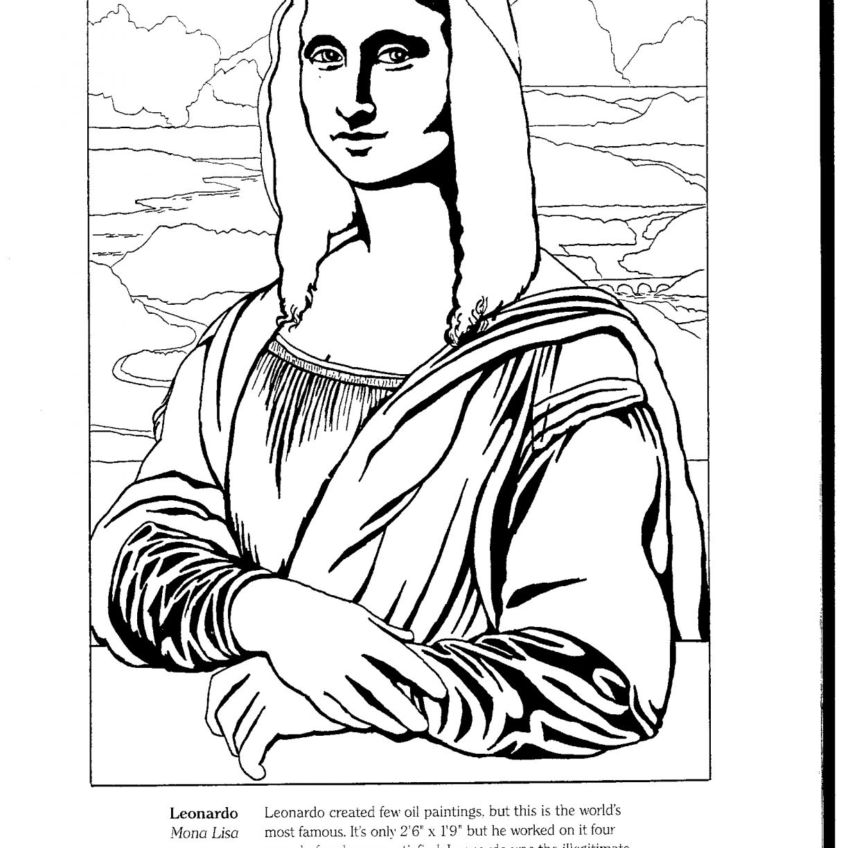1224x1224 Beautiful Renaissance Colorings With Mona Lisa Monalisa Coloring