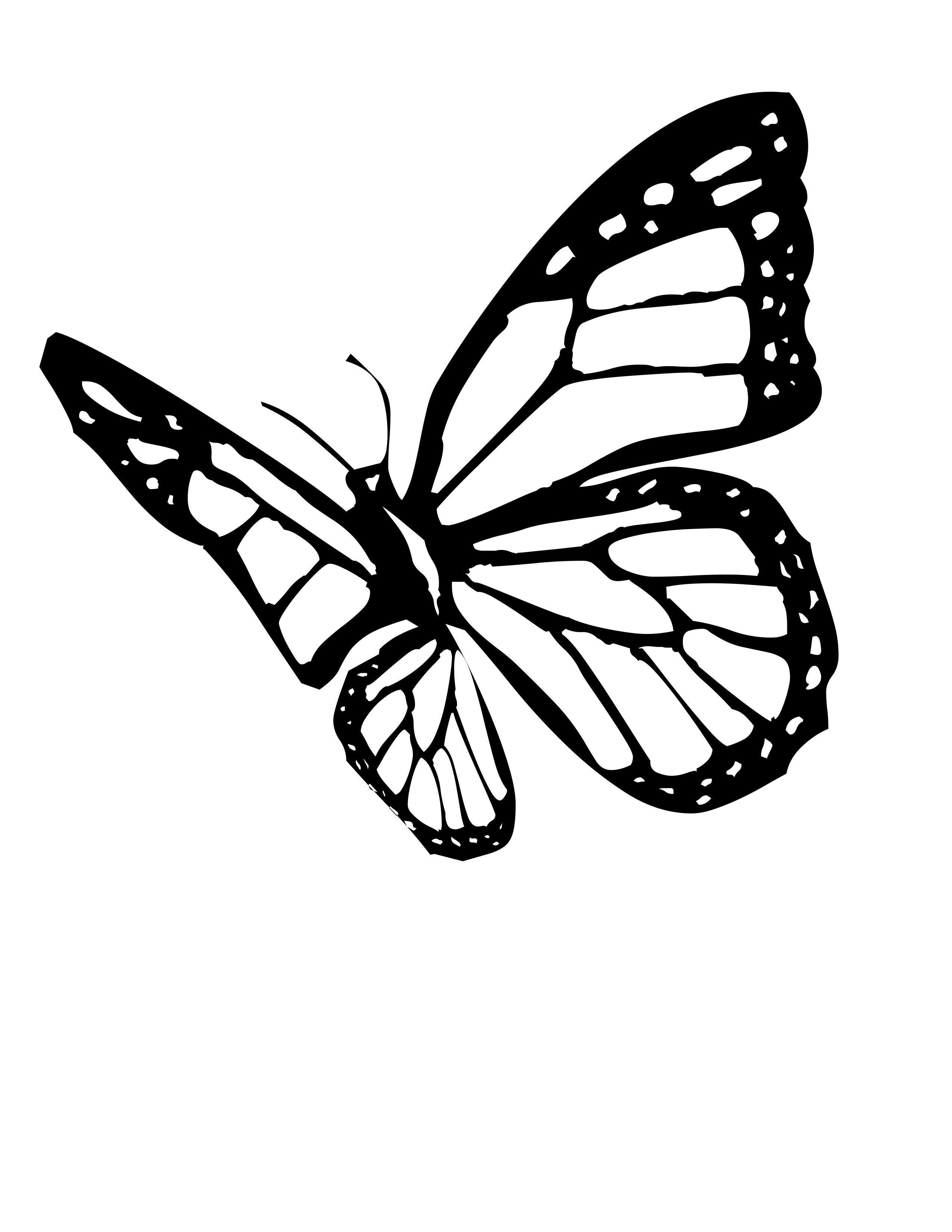 2550x3300 Monarch Butterflies Coloring Page Monarch Butterfly Tattoo