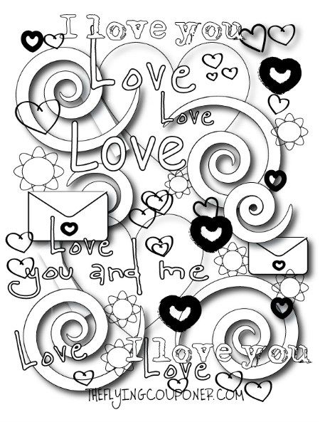 450x593 Free Colouring Pages For Adults And Kids. Valentine's Day.