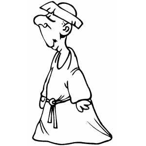300x300 Walking Monk Coloring Page