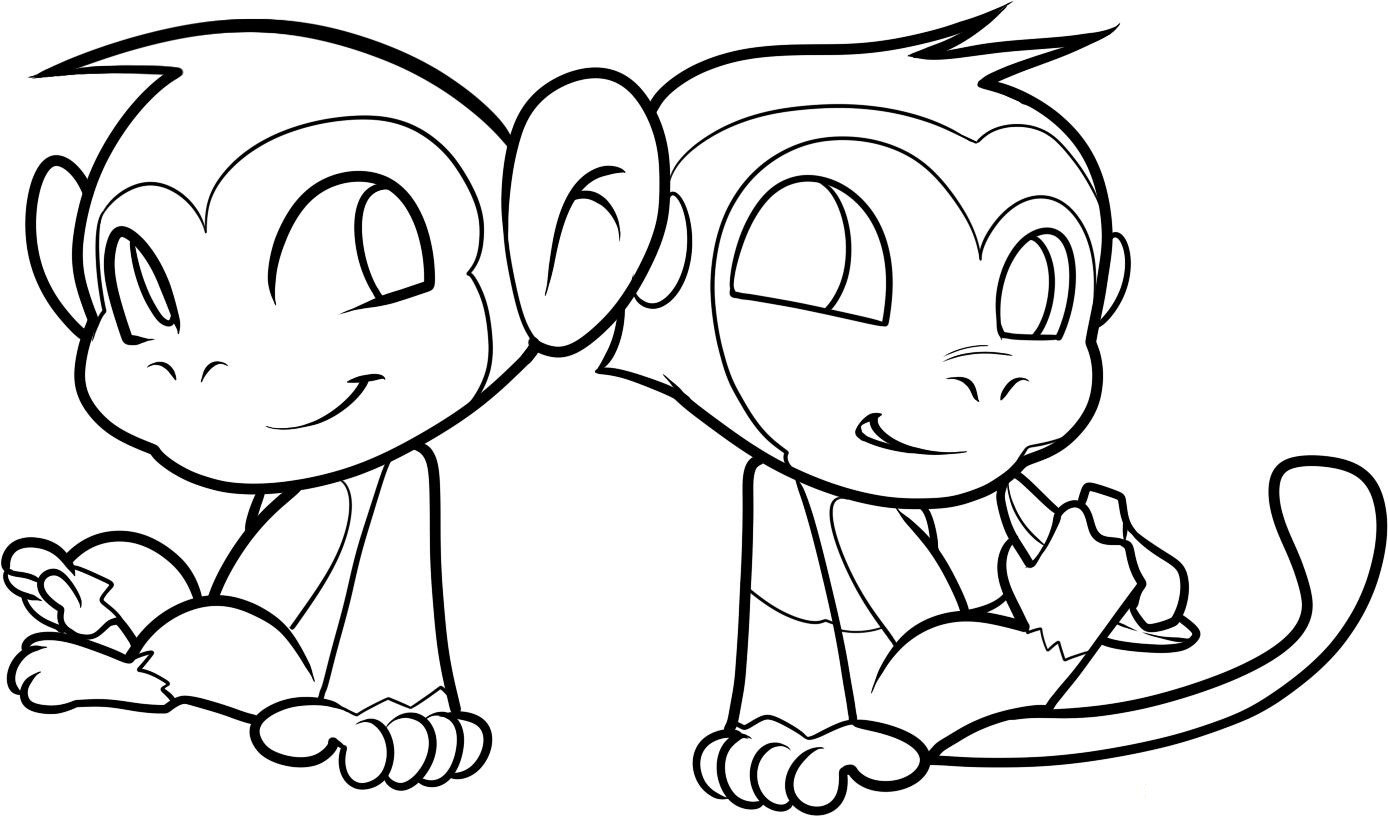 1388x816 Monkey Coloring Pages To Print