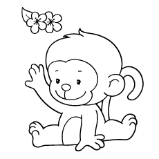 230x230 Monkey Coloring Pages