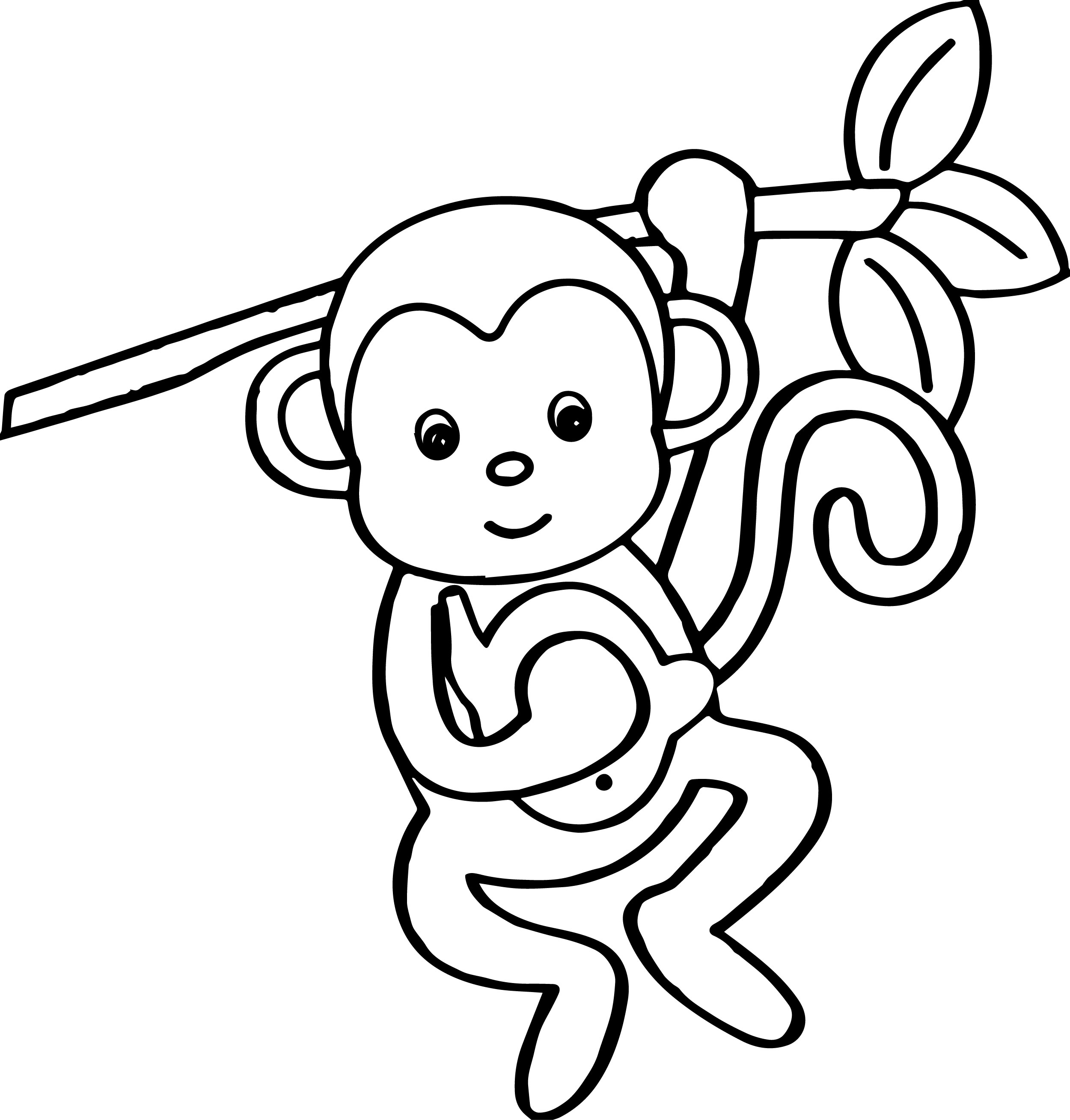 2500x2617 Crafty Design Monkey Coloring Pages For Adults Toddlers Chinese
