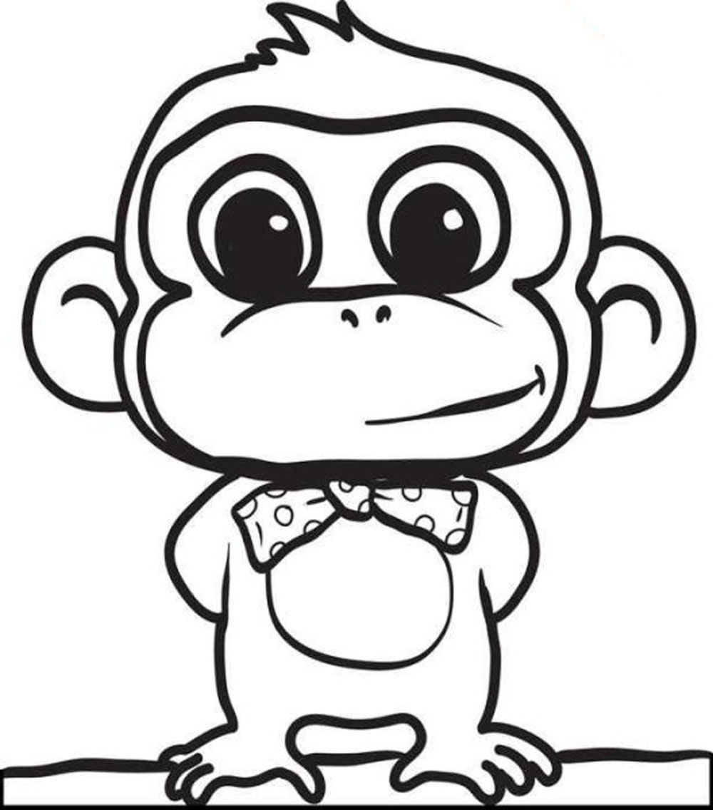 1000x1136 Baby Monkey Coloring Pages