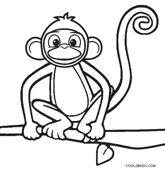 550x570 Printable Monkey Coloring Pages Free Printable Monkey Coloring