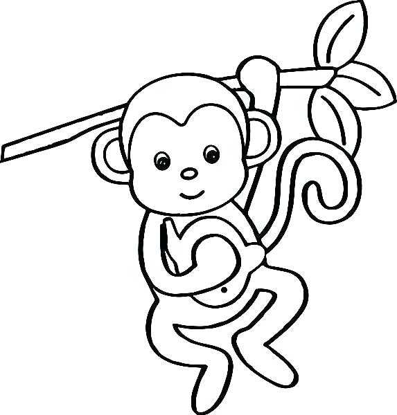 573x600 Cute Monkey Coloring Pages Cute Monkey Coloring Pictures Kids