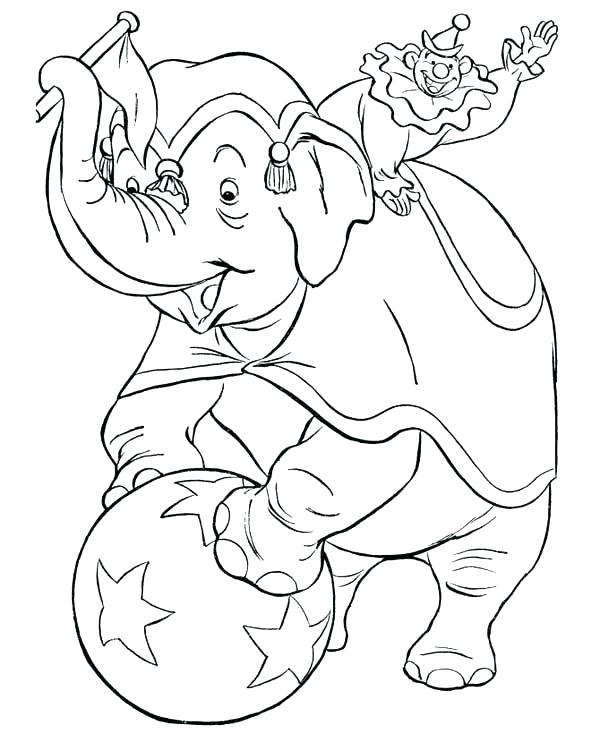 600x734 Face Coloring Pages Clown Coloring Pages Circus Elephant