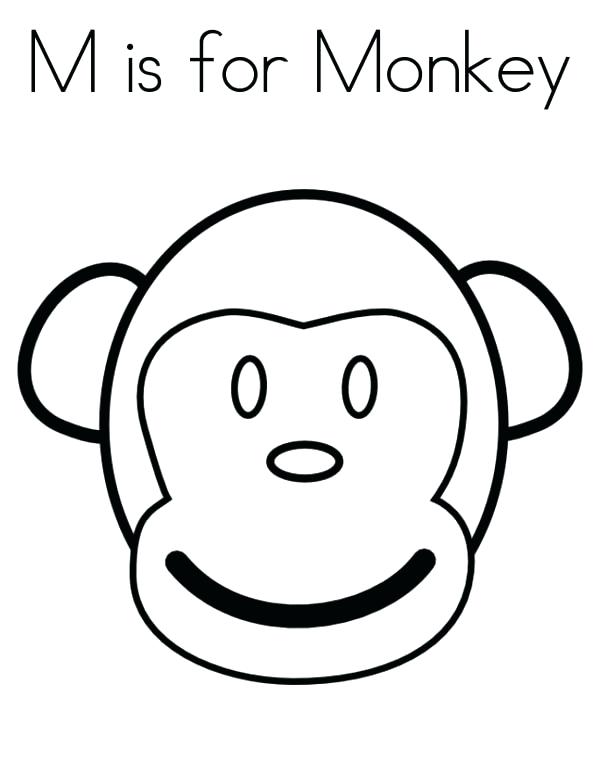 600x776 Monkey Coloring Pages Monkey Face Coloring Page Monkey Coloring