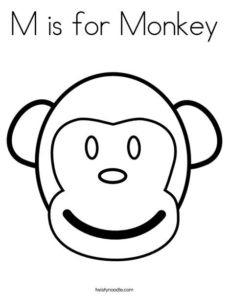 468x605 M Is For Monkey Coloring Page