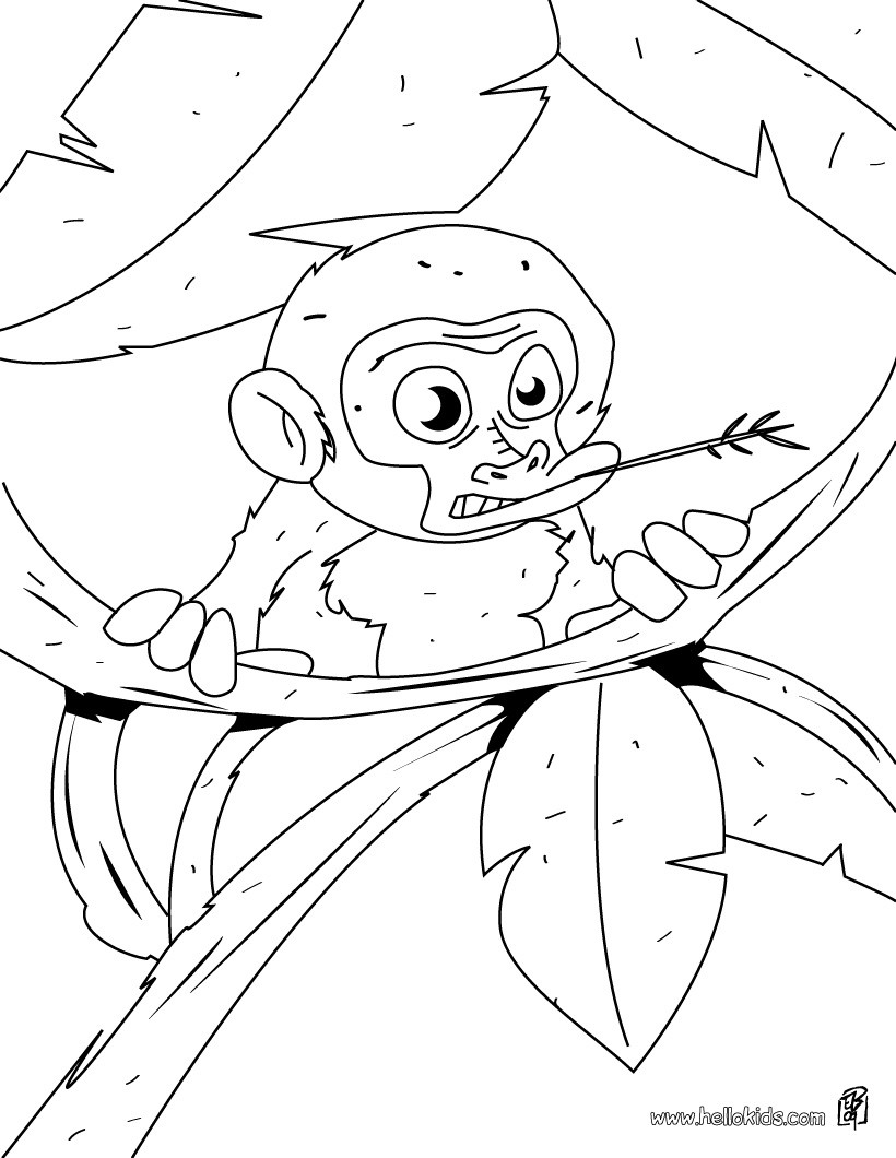 820x1060 Monkey's Head Coloring Pages