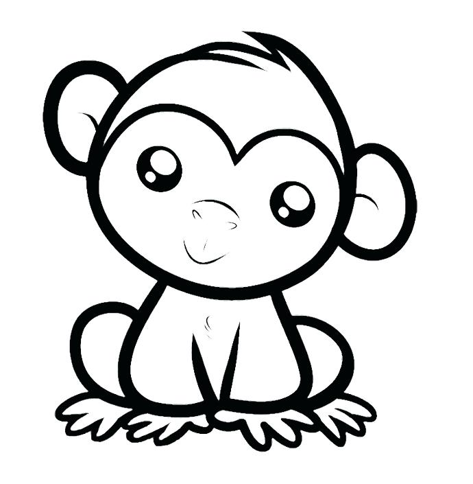 690x705 Monkey Coloring Pages Monkey Coloring Pages Naughty And Cute