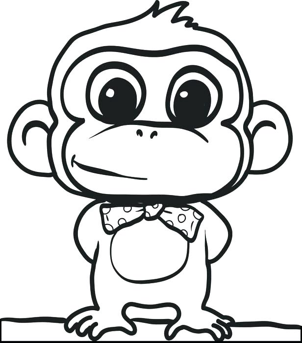 616x700 Cute Monkey Coloring Pages