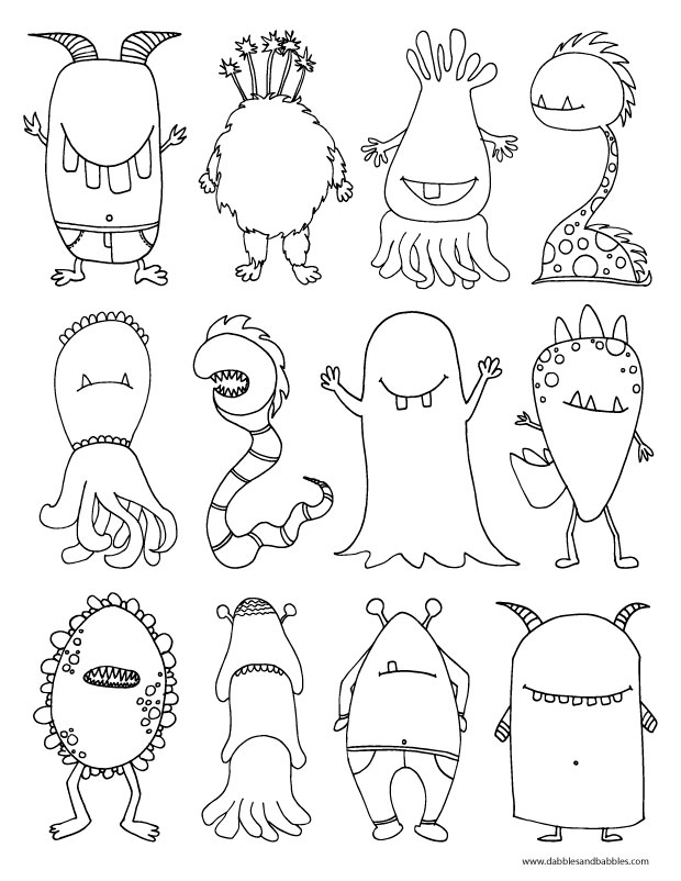 620x802 Monsters Coloring Page