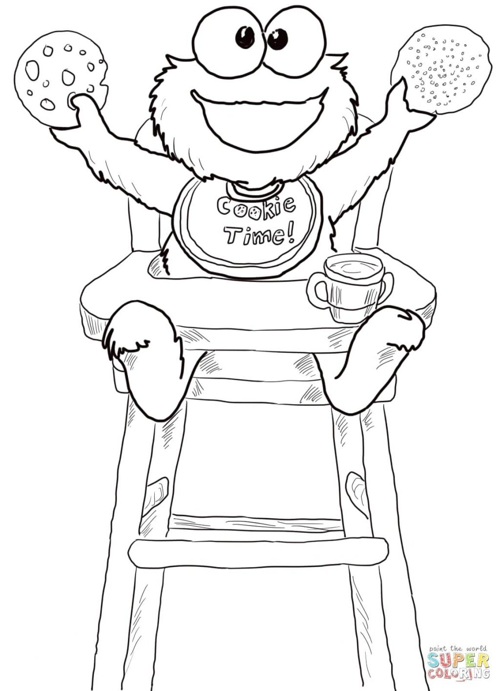 1024x1416 Coloring Page ~ Cookie Monster Coloring Pages Click The Time