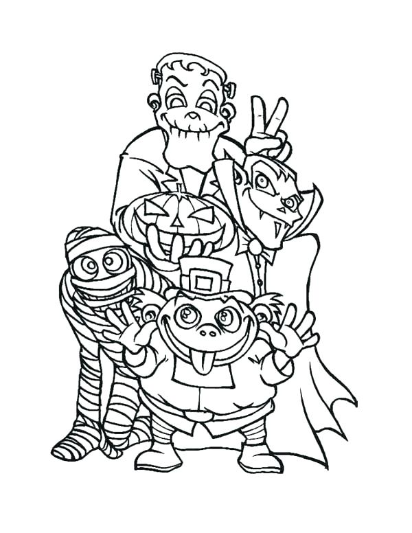 600x776 Halloween Monsters Coloring Pages