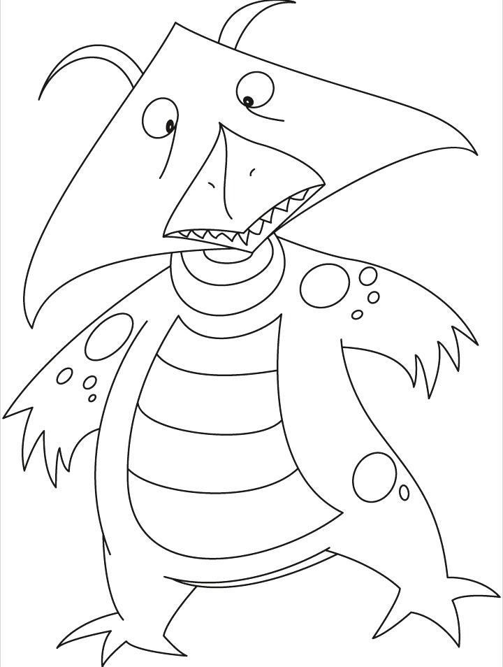 720x954 Monster Face Coloring Pages
