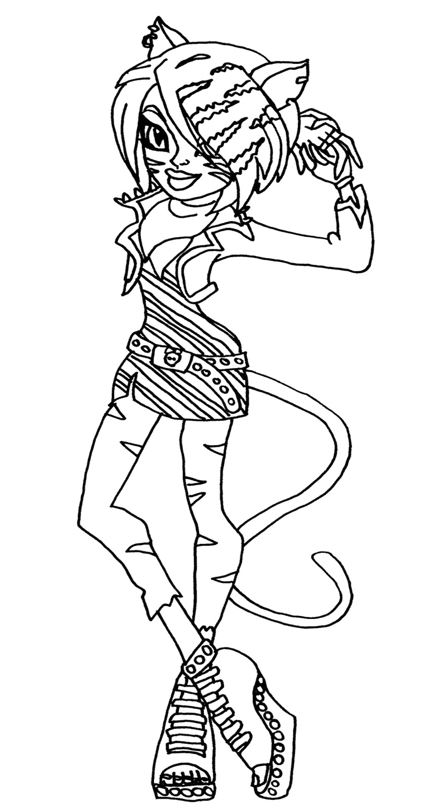 837x1584 Monster High Catty Noir Coloring Page Pages