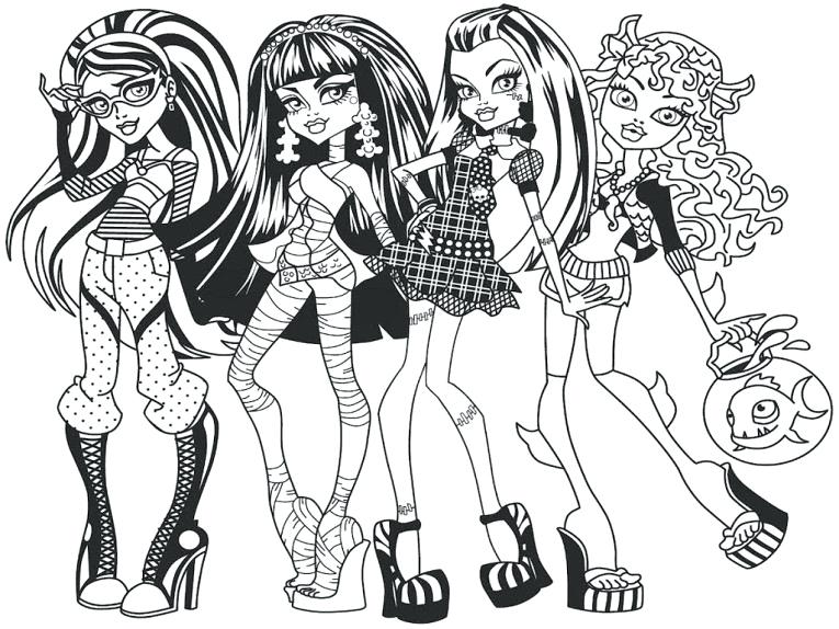 765x574 Monster High Catty Noir Coloring Pages Coloring Monster High Catty