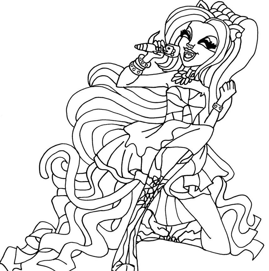 859x864 Venus Mcflytrap Monster High Coloring Page For Kids Catty Noir