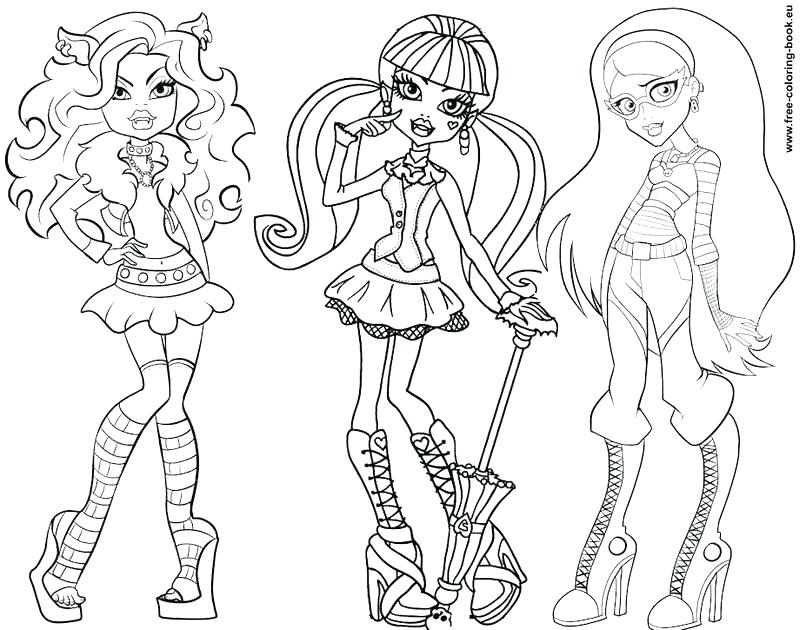 Monster High Characters Coloring Pages