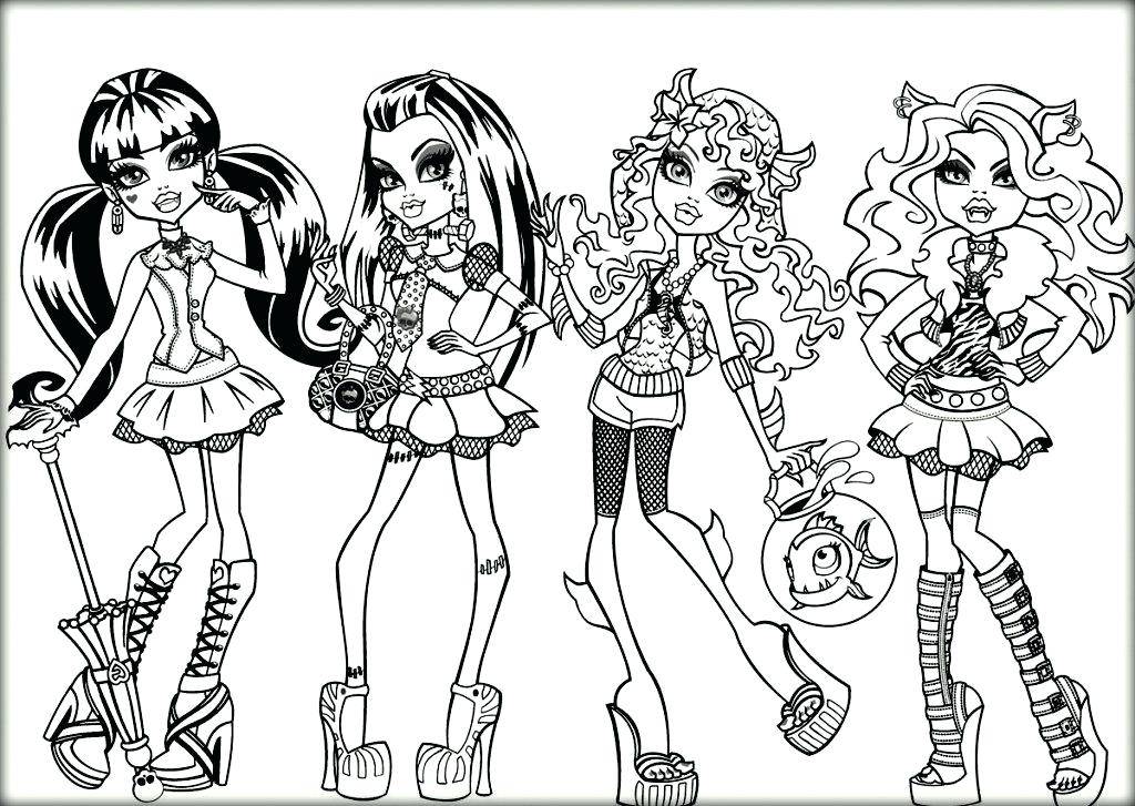 1024x727 Monster High Coloring Sheets Monster High Coloring Sheets