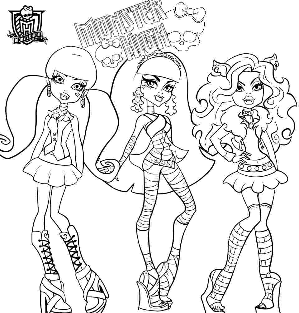 960x1003 Now Coloring Pages Of Monster High Characters 18972 Scott Fay Com
