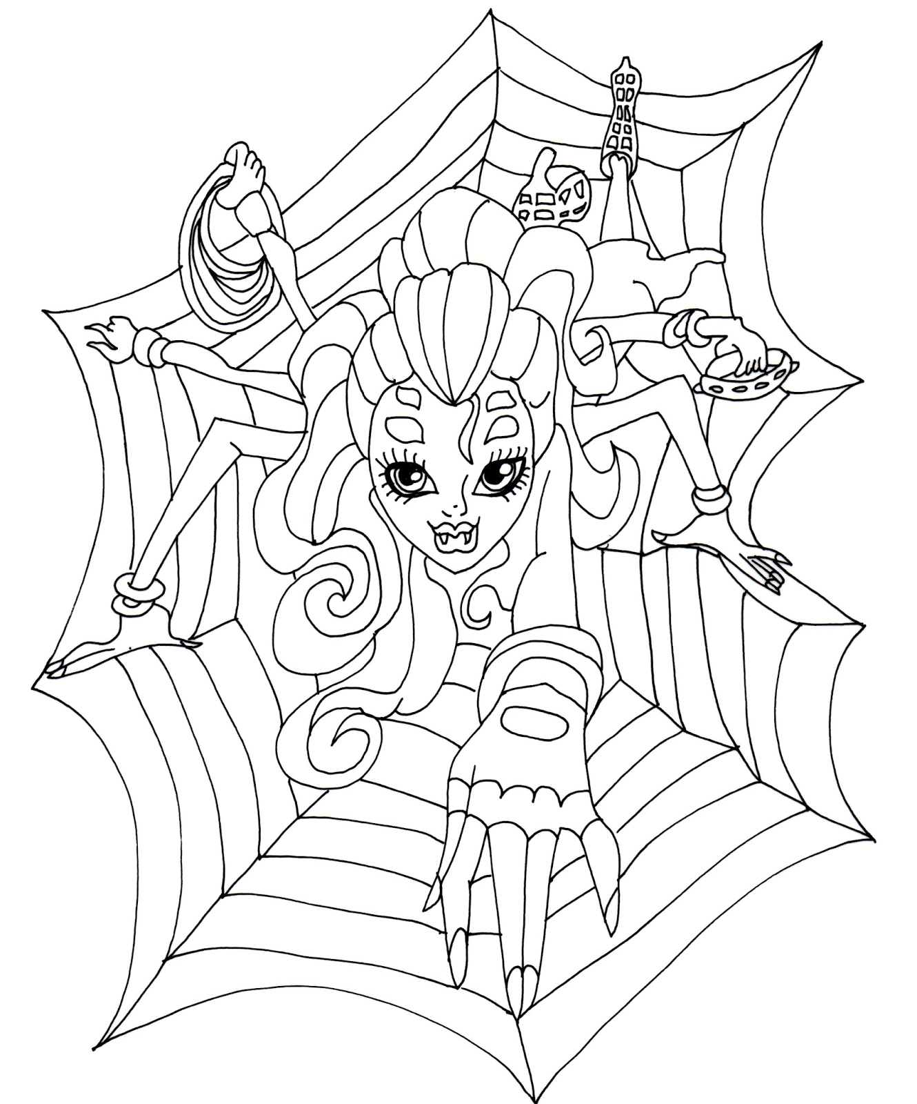 1330x1600 Cool Monster High Wydowna Spider Coloring Pages Free Coloring