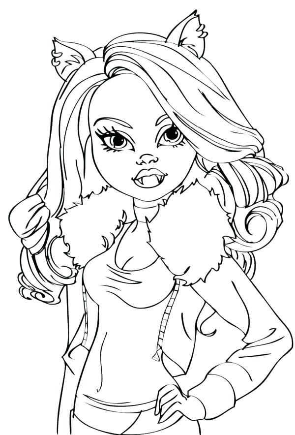 600x884 Clawdeen Wolf Coloring Page Funycoloring Coloriage De Monster High