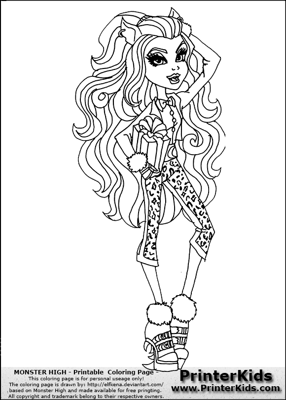 580x812 Monster High Clawdeen Wolf Coloring Pages To Print
