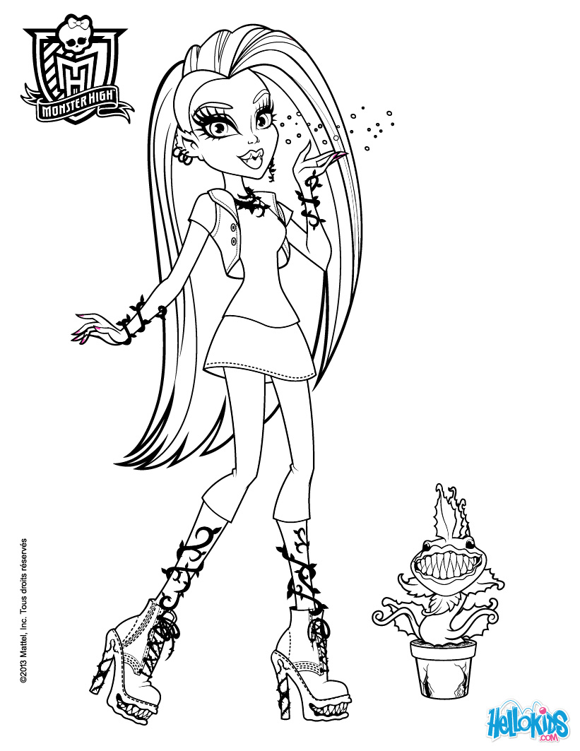 821x1063 Coloring Pages Monster High Chewlian Venus Mc Flytrap Page Busy